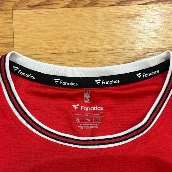 Fanatics Red and White Basketball Jersey - Picture 2 of 3
